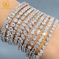 Ensemble de bijoux de luxe en or 14K 18K avec chaîne tennis et bracelet tennis élégant en diamant de laboratoire, tailles ovale, ronde et poire, pour femme