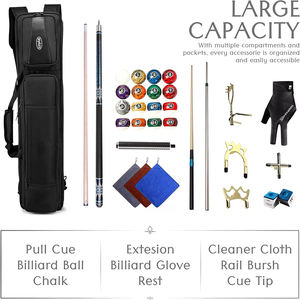 Free sample Pool Cue Case, Pool Stick Case 4x5 with Multiple Pockets Holds 4 Butts 5 Shafts, Soft Padded Sturdy Pool Cue Bag - Product Image 4
