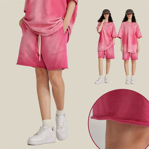 Breathable High Quality 100% Cotton Solid Custom Logo Plain Dyed Unisex Vintage Washed Streetwear <b>Shorts</b> for <b>Men</b> & Women - Product Image 2