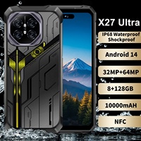 Teléfono Móvil Inteligente Resistente con Android 14.0, G85 Octa Core, 8G+128GB, 32MP+64MP, 10000mAH, Resistente al Agua
