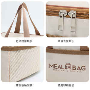 Sac à repas isotherme en tissu Oxford avec doublure en aluminium, grande capacité pour les étudiants et les employés de bureau - Product Image 2