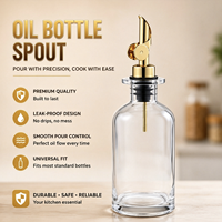 Penutup Botol Otomatis Berbobot dari Baja Anti Karat Food Grade dengan Tutup, Berbagai Warna, untuk Minyak Zaitun dan Cuka Balsamic