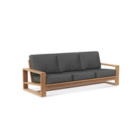 Canapé Morand en teck de style nordique, mobilier de loisirs extérieur personnalisé, résistant à l'eau, aux UV et à la corrosion, pour patios et jardins