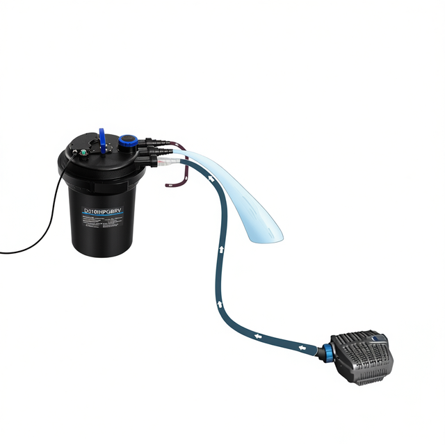 Pond Water Filter D0100HPGBRV 4000 Gallons 13W UV Light Pressure Bio Filter Stainless Steel 110V for Clear Water