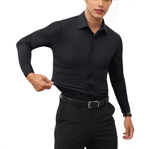 Camisa <span class=keywords><strong>de</strong></span> <span class=keywords><strong>Vestir</strong></span> <span class=keywords><strong>para</strong></span> <span class=keywords><strong>Hombre</strong></span>, 90% Nailon, 10% Elastano, Alta Elasticidad, Sin Arrugas, Corte Ajustado, Sin Costuras - Product Image 6