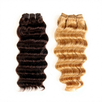 Extension de cheveux humains Remy brésiliens Deep Wave, double trame, 100g, Nature Deal, 1 pièce, couleur Bourgogne