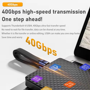 Usb4.0สั้น240W 5A PD ชาร์จเร็ว <span class=keywords><strong>USB</strong></span>-C ตัวเมียเป็นสายข้อมูลตัวผู้ชนิด C พร้อมหน้าจอ8K 40Gbps สำหรับฮาร์ดดิสก์บนมือถือ - Product Image 6