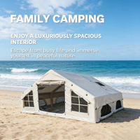 Tente de camping gonflable d'extérieur en tissu Oxford, imperméable 3000 mm, durable, résistante aux UV, respirante, quatre saisons, familiale, portable