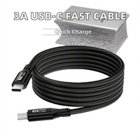 Câble de chargeur USB C direct d'usine 3A 60W Charge super rapide Câble d'appareil mobile intelligent de 1m 2m avec gaine en TPE Câble USB C OEM