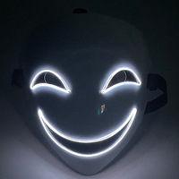 Masque LED Lumineux Anime Prix Usine, Accessoire de Cosplay en Plastique pour Visage Complet, Décoration de Fête d'Halloween, Accessoire Lumineux Visage Souriant