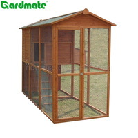 Grande ferme d'arrière-cour, en bois naturel, poulailler de poulet, maison de lapin, avec toit de sable coloré étanche