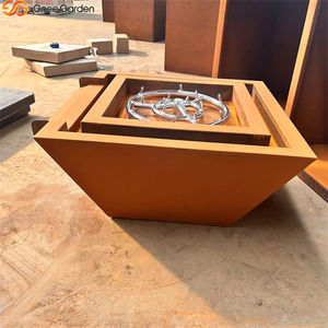 Foyer à gaz en acier corten personnalisable, fonction d'eau, Pit-2026, couleur rouille tendance, écologique, jardin extérieur, piscine, pique-flamme - Product Image 1
