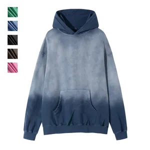 Unisex Hoodies Pullover Oversized Acid Wash Plush Cotton Hooded Sweatshirt Vintage Heavyweight Streetwear
