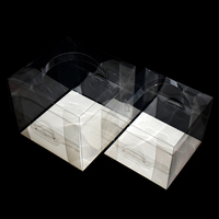 ZL Offre Spéciale Écologique Pliant acétate Clair Gâteau Bonbons Chocolat Boîte TRANSPARENTE En PVC Avec Poignée