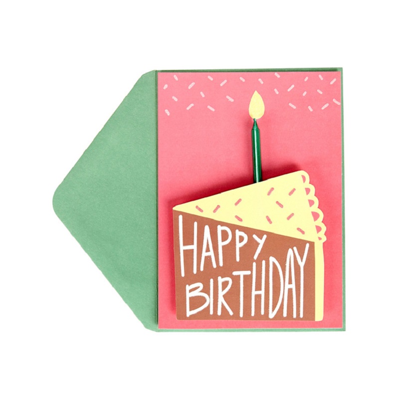 Высококачественные милые открытки на день рождения с настоящей свечой, поздравительные открытки ручной работы с индивидуальным принтом