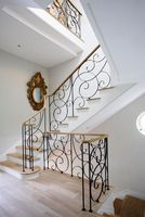 Innenbereich Schmiedeeisen-Geländer Designer-Treppe Geschwungene Treppe Wendeltreppe