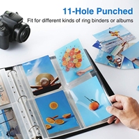 Carpeta de 3 Anillas con Personalización de Fábrica con 4 Bolsillos de Alta Transparencia para Tarjetas de PP y Notas, Compatible con Álbum de Fotos de 4 x 6