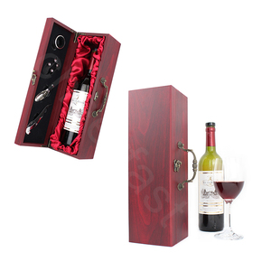 Boîte à vin Portable pour 1 bouteille de vin, très design, boîte-cadeau et <span class=keywords><strong>outils</strong></span> pour une seule bouteille de vin, coffret d'emballage cadeau, 4 pièces - Product Image 4