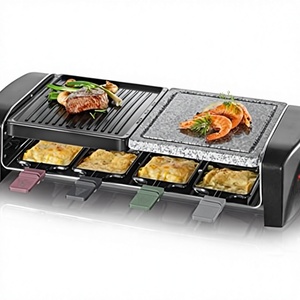 SEVERIN <span class=keywords><strong>Raclette</strong></span> Grill Plaque en Pierre Naturelle Amovible Antiadhésive Gril de Table pour <span class=keywords><strong>8</strong></span> <span class=keywords><strong>Personnes</strong></span> 1400W Acier Inoxydable/Noir - Product Image 3
