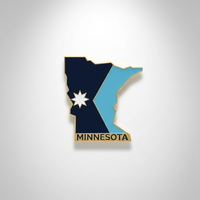 GREPAS GIFTS Épinglette de revers en forme de drapeau de l'État du Minnesota plaqué or, 1,25 pouce