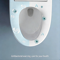 WC intelligent monobloc allongé en céramique de luxe moderne, à siphon en S, télécommandé, à poser au sol, avec désodorisation automatique et double chasse d'eau