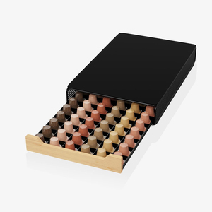 Tiroir de rangement <span class=keywords><strong>pour</strong></span> dosettes de café en bois et métal, capacité de 60 capsules, le plus populaire, compatible avec les dosettes Nespresso - Product Image 1