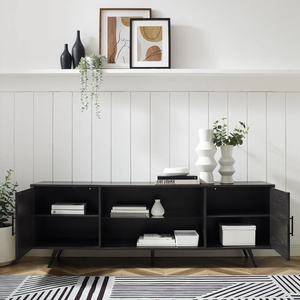 Bán buôn gỗ phong cách TV đứng với chân kim loại nổi TV tủ cho cho TV lên đến 80" - Product Image 4