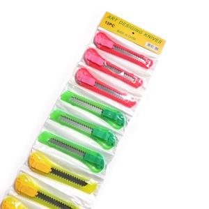 Translucent Color Portable Stationery Knife <b>Plastic</b> Handle <b>Sliding</b> Retractable Pocket Cutting <b>Plastic</b> Utility Knife - Product Image 2