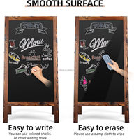 Tableau noir magnétique sur pied en bois KBW Outdoor A-Frame 40x20 pour menu de trottoir, idéal pour cuisine, bar, maison, restaurant