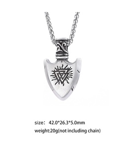 Norse mitologia amuleto scudo pendenti retrò timone in acciaio inossidabile di Awe triangolo Valknut Viking Compass collana <span class=keywords><strong>gioielli</strong></span> - Product Image 5