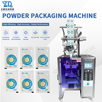 Máquina automática de envasado de polvo con sellado vertical de cuatro lados, impresora de codificación de fecha con cinta, muesca de fácil apertura, llenado y sellado de alta velocidad