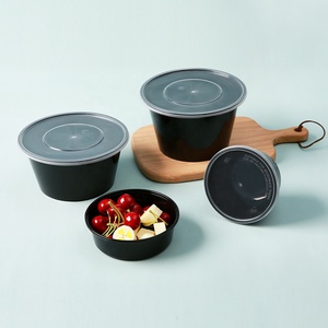 Tek kullanımlık mikrodalga güvenli şeffaf yuvarlak kutusu şeffaf gıda kabı şeffaf gıda ambalaj kapaklı kase çorba şehriye - Product Image 1