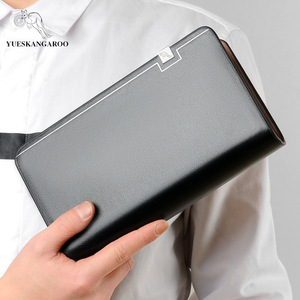 Borsa da uomo di marca YUESKANGAROO borsa da uomo alla moda borsa lunga a doppia cerniera portafoglio Business nero marrone Casual da uomo a portata di mano - Product Image 2