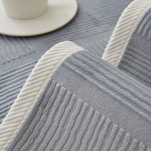 Moderno Simple Otoño Invierno Color sólido felpa bordado sofá cojines blanco <span class=keywords><strong>gris</strong></span> suave grueso antideslizante rayas sofá cubre - Product Image 5