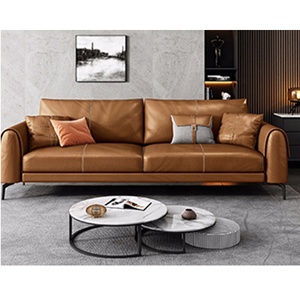 خمر البني جلد طبيعي الأريكة كرسي غرفة المعيشة أثاث طقم أرائك - Product Image 4