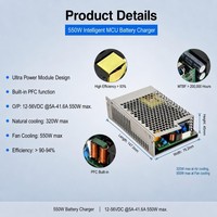 Chargeur de batterie intelligent 550W au lithium LifePO4 et au plomb-acide, contrôle MCU, 12-60V 5A-35A, chargeur de batterie Li-ion LifePO4 550W