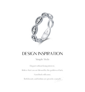 S925 <b>Silver</b> <b>Eternity</b> Band <b>Ring</b> With Round Diamond Pave Setting Classic Geometric Women's Wedding <b>Ring</b> - Product Image 6