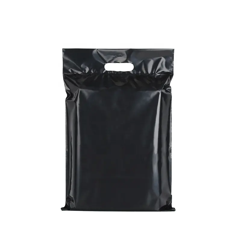 Custom High Quality Waterproof Poly Mailer Bags Black Polymailers With Handle