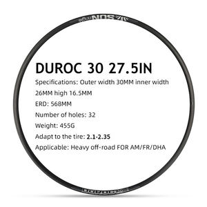 SUNRingle DUROC 30/35/40/50/SD37/SD42 Llanta de <span class=keywords><strong>bicicleta</strong></span> Aleación de aluminio <span class=keywords><strong>Bicicleta</strong></span> de montaña <span class=keywords><strong>29</strong></span> 27,5 pulgadas 28/32 agujeros XC/AM/FR/DH Llanta sin cámara - Product Image 2