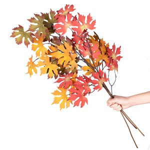 Feuilles d'érable artificielles CallaFloral, rouge automne, en tissu tissé, décorations de mariage, style INS, bouquets faits main transfrontaliers - Product Image 5