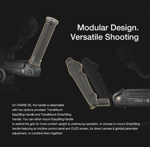Estabilizador de Cámara Gimbal de Mano de 3 Ejes CRANE 3S, Compatible con Cámaras de Video DSLR de 6.5 kg para Nikon y Canon - Product Image 2