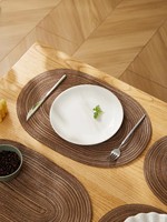 Inyahome Napperons de table naturels style ferme, accessoires de cuisine, sets de table en plastique tressé irrégulier pour tables à manger, décoration intérieure