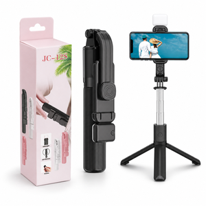 Trípode Selfie Stick Clásico JC-12S con Luz LED de Relleno, Mango de Acero Inoxidable de 985 mm - Product Image 2