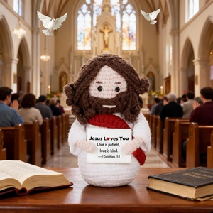 Figura de Jesús Tejida a Crochet, Jesús te Ama, Regalo de Apoyo Emocional para Mujeres y Hombres Cristianos, Regalos Religiosos Católicos - Product Image 3