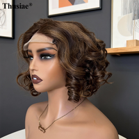 Perruque Bob Lisse 100% Cheveux Brésiliens Vierges Naturels, Effet Rebondissant, Taille Moyenne, avec Dentelle Transparente, Sans Colle, pour Femmes, Fournisseur de Premier Plan