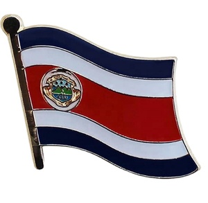 Fabricante de insignias de la bandera de Costa Rica, venta directa, proceso de pintura horneada, estampado, artesanía metálica para el Día Nacional y eventos deportivos - Product Image 1