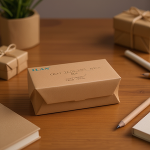 Scatola in Carta Kraft Ilan 8x15 Cm, Confezione Regalo Pieghevole - Product Image 1