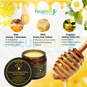 FocusHerb Baume de suif de bœuf nourri à l'herbe au miel de Manuka et à la cire d'abeille Crème de suif de bœuf halal - Product Image 2