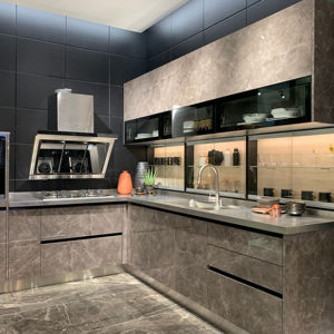 Youya ha personalizzato gli armadi da <span class=keywords><strong>cucina</strong></span> di lusso completi bianchi/marroni alti lucidi mobiletto modulare della <span class=keywords><strong>cucina</strong></span> armadio <span class=keywords><strong>a</strong></span> muro della <span class=keywords><strong>cucina</strong></span> - Product Image 1