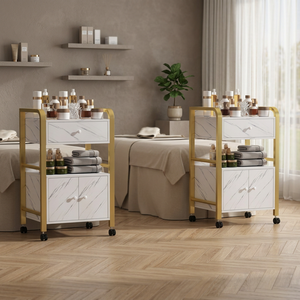 Modern Design Hairdressing Trolley Tool Cabinet For Home Use Beauty Salon Metal Storage Rack For Hairdressing Instruments - Product Image 1